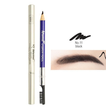 Chì Vẽ Mày AROMA Eyebrow Pencil Hàn Quốc - Màu Đen